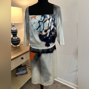 Elie Tahari Batik Silk Watercolor Dress - Unknown Size